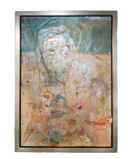 Untitled (Madonna) by Daniel John Gadd Oil and Mixed media on Wood Panel Frame Size 29.75 x 44.5 inches.