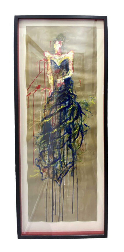 '4 Ever the Aritst' 2006 by Martin Naylor b. 1944 Morley, UK d. 2016 Mixed Media on Paper. Frame Size 28 x 75.75 inches.