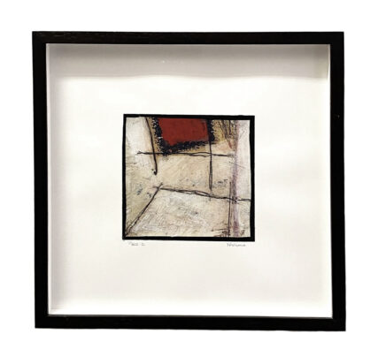 'Piece 2' by Y Artega. Painting on Paper. Frame Size 11.75 x 11.75 inches.