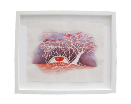 'Untitled (Eye)' by Raina Hamner Mixed Media on Paper. Frame Size 18 x 15.5 inches.